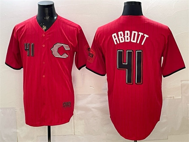 Cincinnati Reds #41 Andrew Abbott Red Fedasgoge 2026 City Connect Stadium Stitched Jersey