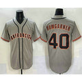 San Francisco Giants #40 Madison Bumgarner Grey Fedasgoge Cool Base Stitched Jersey