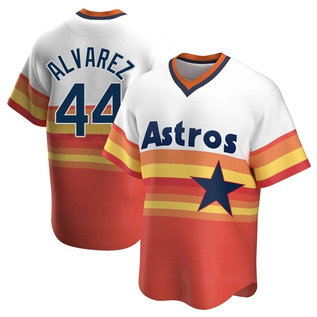 Houston Astros #44 Yordan Alvarez Player Rainbow Cooperstown Collection Fedasgoge T-shirt Stitched Jerseys
