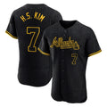 Atlanta Braves #7 Ha-Seong Kim Player Black Fedasgoge Snake Skin City Limited Elite Home Game Stitched Jerseys