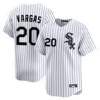 Chicago White Sox #20 Miguel Vargas Player White Fedasgoge Stripe Limited Home Stitched Jerseys
