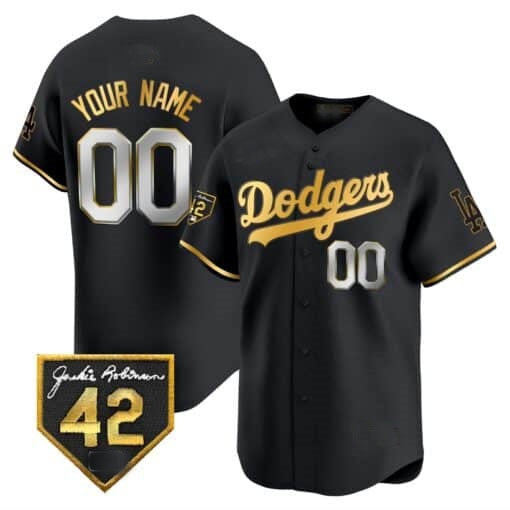 Custom Los Angeles Dodgers 2024 Jackie Robinson Patch Vapor Premier Limited Jersey ¨C All Stitched-Black Fedasgoge