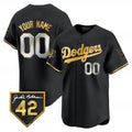 Custom Los Angeles Dodgers 2024 Jackie Robinson Patch Vapor Premier Limited Jersey ¨C All Stitched-Black Fedasgoge