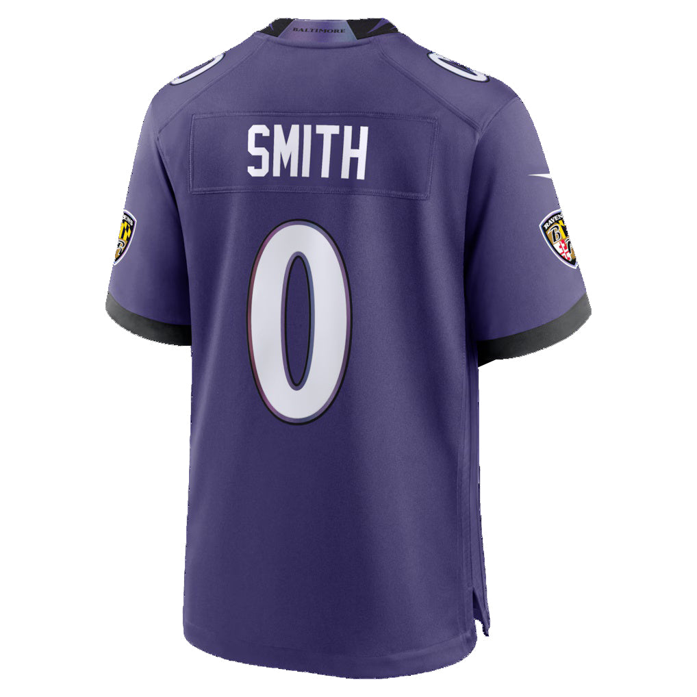 B.Ravens #0 Roquan Smith Purple Fedasgoge Team Game Jersey 2