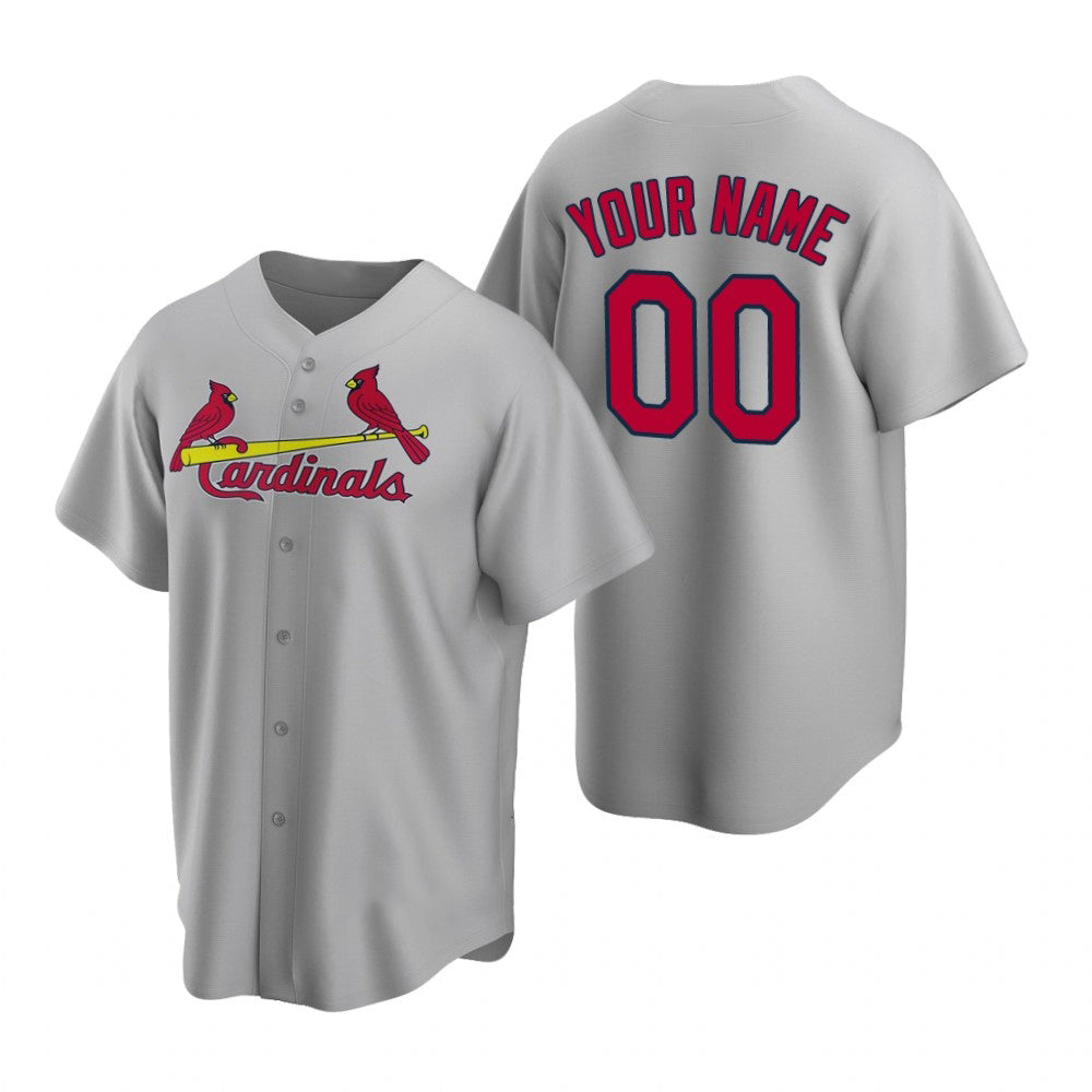 Custom St. Louis Cardinals Gray Fedasgoge Stitched Cool Base Road Jersey