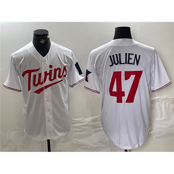 Minnesota Twins #47 Edouard Julien White Fedasgoge Cool Base Stitched Jerseys