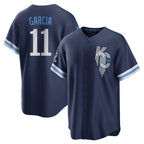 Kansas City Royals #11 Maikel Garcia Player Navy Fedasgoge City Connect Home Game Stitched Jerseys