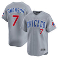 Chicago Cubs #7 Dansby Swanson Player Gray Fedasgoge Road Limited Home Stitched Jerseys
