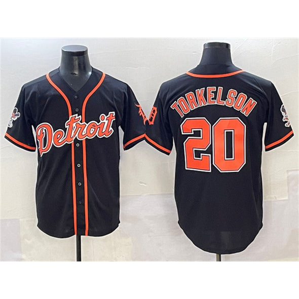 Detroit Tigers #20 Spencer Torkelson Black Fedasgoge With Patch Cool Base Stitched Jersey