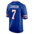 B.Bills #7 Taron Johnson Royal Fedasgoge Game Jersey
