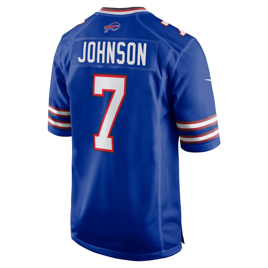 B.Bills #7 Taron Johnson Royal Fedasgoge Game Jersey