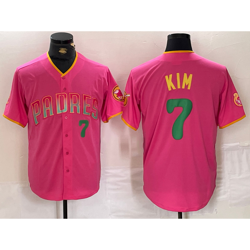 San Diego Padres #7 Ha Seong Kim Pink Fedasgoge Player Number Fashion Jersey