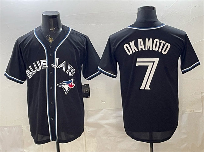 Toronto Blue Jays #7 Kazuma Okamoto 2026 Fashion Replica Black Fedasgoge Out Stitched Jersey
