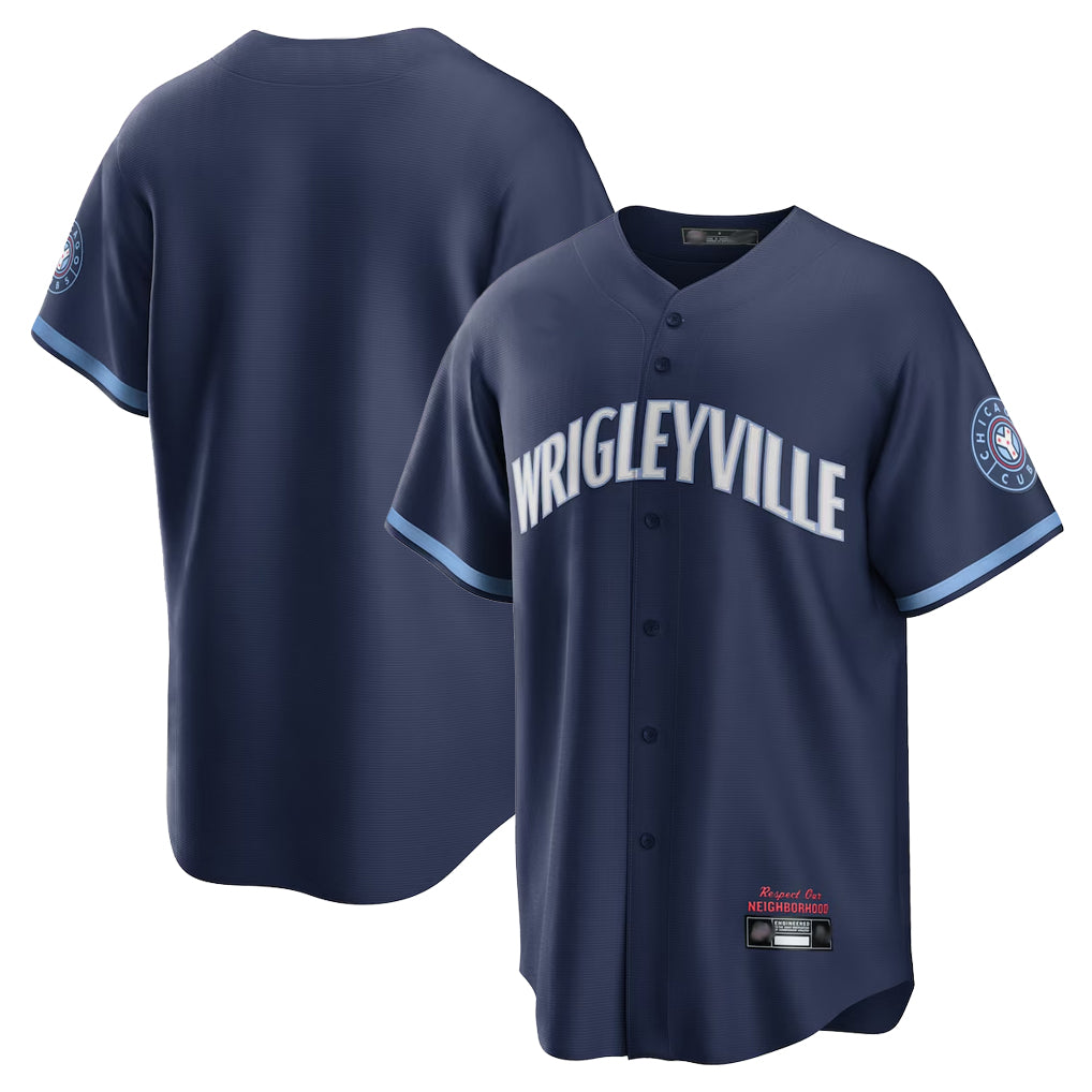 Chicago Cubs Navy Fedasgoge City Connect Home Game Blank Player Stitched Jerseys