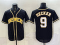Milwaukee Brewers #9 Bob Uecker 2026 Fashion Replica Black Fedasgoge Out Stitched Jersey
