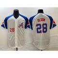 Atlanta Braves #28 Matt Olson Number White FOULKSSHOP 2023 City Connect Flex Base Stitched Jersey