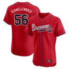 Atlanta Braves #56 Spencer Schwellenbach Player Red Fedasgoge Limited Elite Home Game Stitched Jerseys