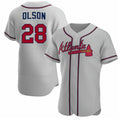 Atlanta Braves #28 Matt Olson Gray FOULKSSHOP Flex Base Stitched Jersey