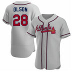 Atlanta Braves #28 Matt Olson Gray FOULKSSHOP Flex Base Stitched Jersey