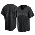 Los Angeles Angels #27 Mike Trout Player Black Fedasgoge Pitch Fashion T-shirt Stitched Jerseys