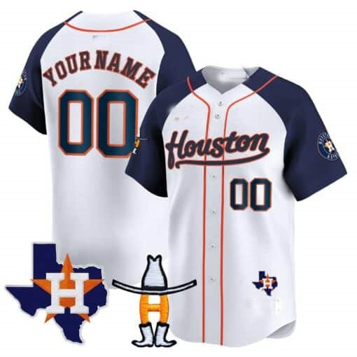Custom Houston Astros Houston Rodeo Patch Vapor Premier Limited Jersey ¨C White 3 Fedasgoge