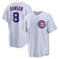 Chicago Cubs #8 Andre Dawson White Fedasgoge Home Retired Player Replica Jersey