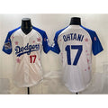 Los Angeles Dodgers #17 Shohei Ohtani White Royal Fedasgoge 2025 World Series Champions Patch Tokyo Series Limited Stitched Jersey