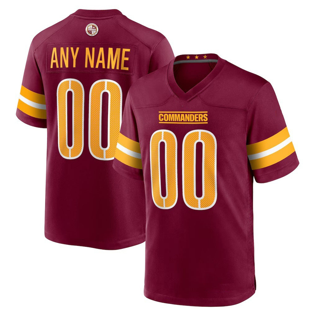 Custom W.Commanders Burgundy Fedasgoge Game Player Jersey