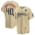 Arizona Diamondbacks #40 Madison Bumgarner Gold Fedasgoge 2023 World Series City Connect Cool Base Stitched Jersey