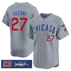 Chicago Cubs #27 Seiya Suzuki Gray Fedasgoge 'Ryne Sandberg Tribute' Vapor Limited V3 Stitched Jersey