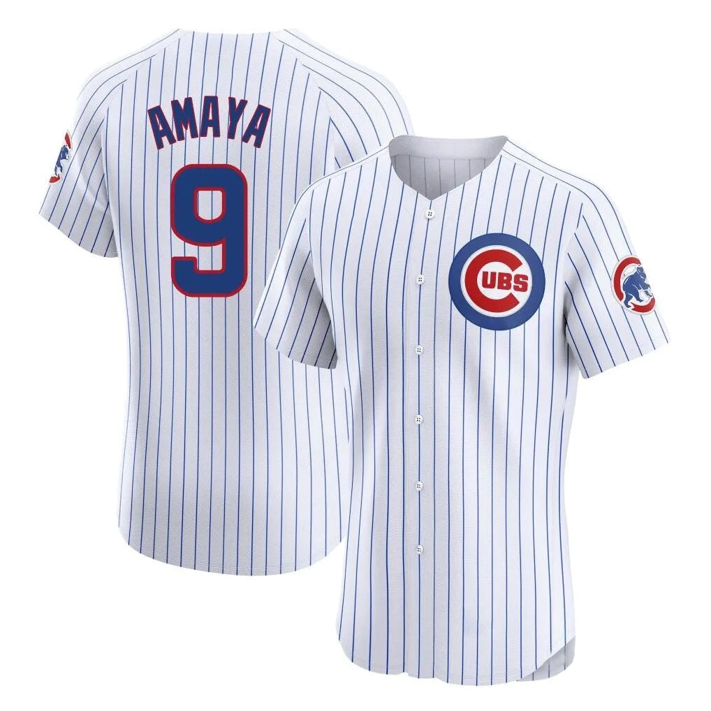 Chicago Cubs #9 Miguel Amaya Player White Fedasgoge Limited Elite Home Game Stitched Jerseys