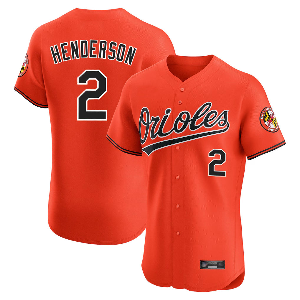 Baltimore Orioles #2 Gunnar Henderson Player Orange Fedasgoge Limited Elite Home Game Stitched Jerseys