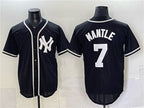 New York Yankees #7 Mickey Mantle 2026 Fashion Replica Black Fedasgoge Out Stitched Jersey