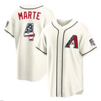 Arizona Diamondbacks #4 Ketel Marte Player Cream Fedasgoge USA 250 Fourth of July Home Game Stitched Jerseys