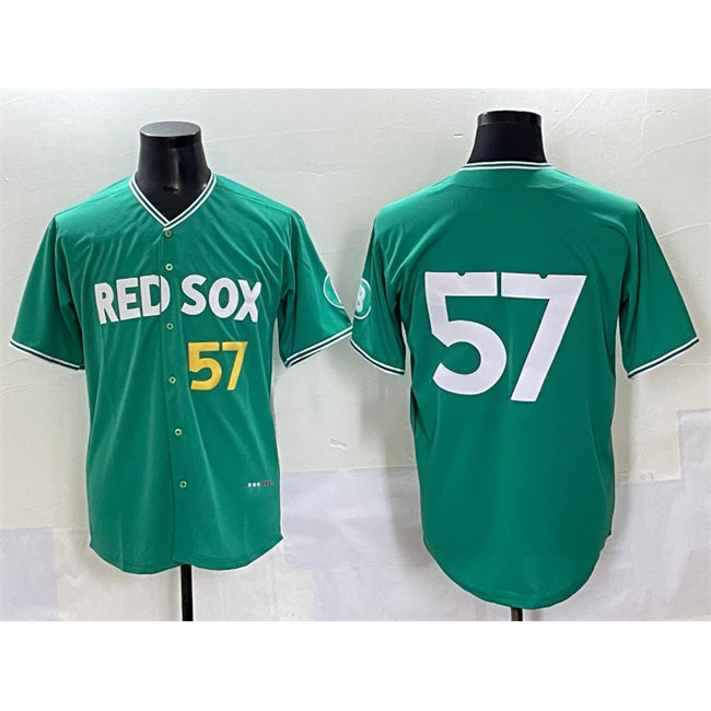 Boston Red Sox #57 Greg Weissert Green Fedasgoge 2025 City Connect Limited Stitched Jersey