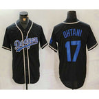 Los Angeles Dodgers #17 Shohei Ohtani Black Fedasgoge Cool Base With Patch Stitched Jersey