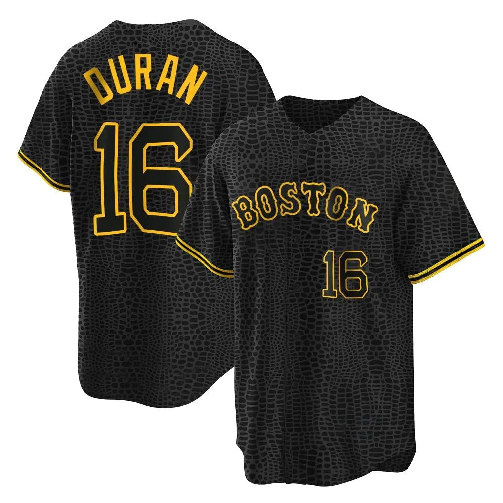 Boston Red Sox #16 Jarren Duran Player Black Fedasgoge Snake Skin City Home Game Stitched Jerseys