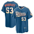 Milwaukee Brewers #53 Brandon Woodruff Mineral Blue Fedasgoge 2026 City Connect Stadium Jersey