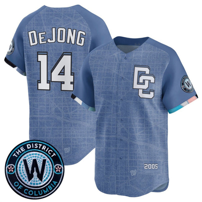 Washington Nationals #14 Paul DeJong Blue Fedasgoge 2025 City Connect Limited Stitched Jersey