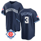 Chicago Cubs #3 Alex Bregman Player Navy Fedasgoge 150th Anniversary City Connect Home Game Stitched Jerseys
