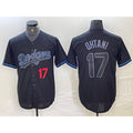 Los Angeles Dodgers #17 Shohei Ohtani Number Lights Out Black Fedasgoge Fashion Stitched Cool Base Jersey