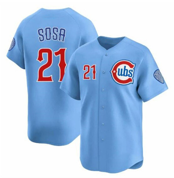 Chicago Cubs #21 Sammy Sosa Blue Fedasgoge 2024-25 2nd Alternate Limited Stitched Jersey