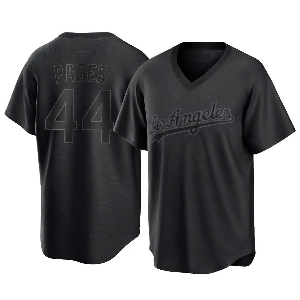 Los Angeles Dodgers #44 Andy Pages Player Black Fedasgoge Pitch Fashion T-shirt Stitched Jerseys