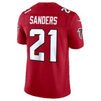 A.Falcons #21 Deion Sanders Red Fedasgoge Vapor F.U.S.E. Stitched Retired Limited Jersey