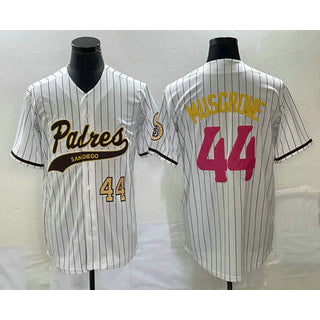 San Diego Padres #44 Joe Musgrove Number White Fedasgoge Pinstripe 2023 City Connect Cool Base Stitched Jersey