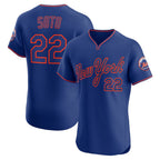 New York Mets #22 Juan Soto Royal Fedasgoge Alternate 2 Elite Jersey