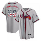 Atlanta Braves #56 Spencer Schwellenbach Player Gray Fedasgoge USA 250 Fourth Of July Limited Home Game Stitched Jerseys