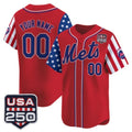 Custom New York Mets America 250 Edition Vapor Premier Limited Red Fedasgoge Stitched Jerseys