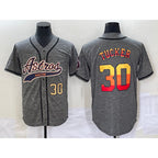 Houston Astros #30 Kyle Tucker Number Grey Fedasgoge Gridiron Cool Base Stitched Jersey