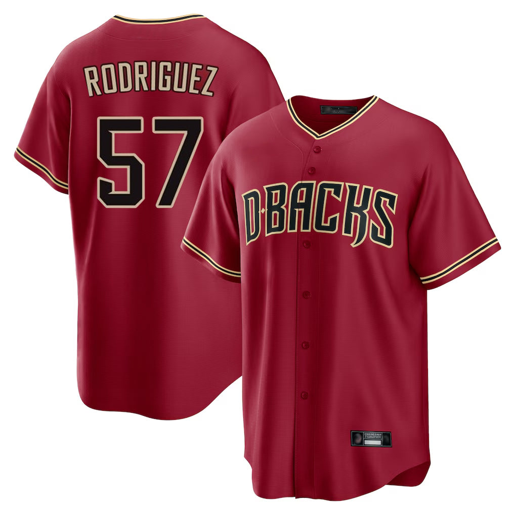 Arizona Diamondbacks #57 Eduardo Rodriguez Player Red Fedasgoge Home Game Stitched Jerseys